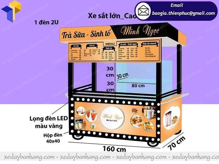 giá quầy kiot bán trà sữa