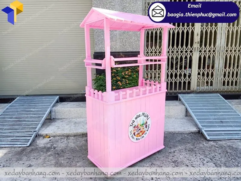 xe gỗ bán trà sữa giá rẻ