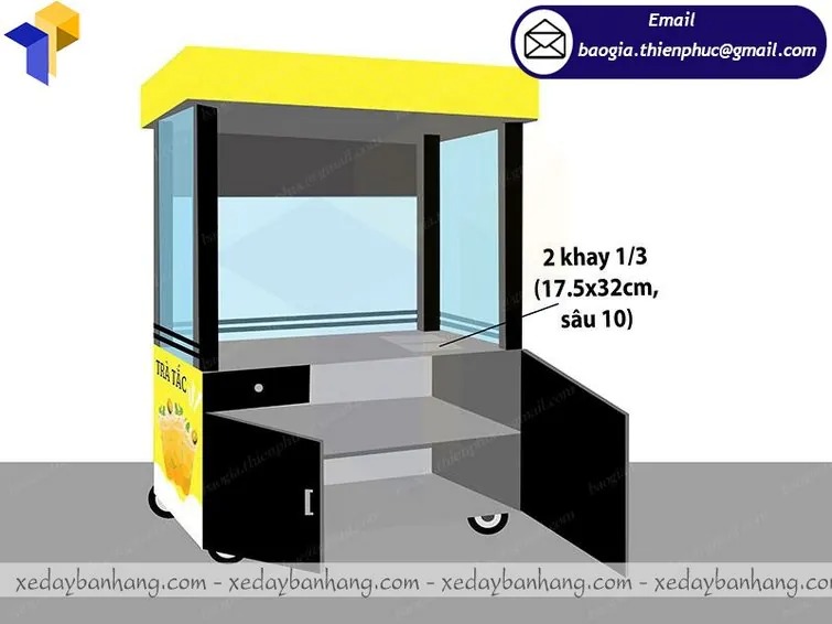 hình ảnh quầy trà sữa inox giá rẻ