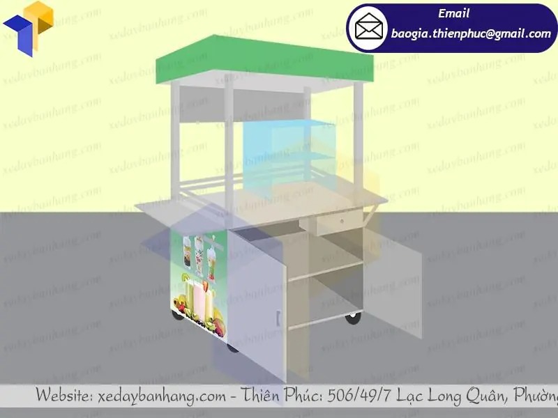 hình ảnh tủ inox bán sinh tố trái cây