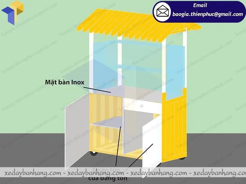 hình ảnh xe bán bánh mì có lò nướng