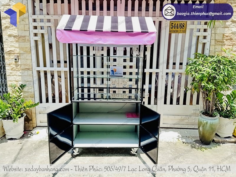 hình ảnh xe bán cá viên chiên inox
