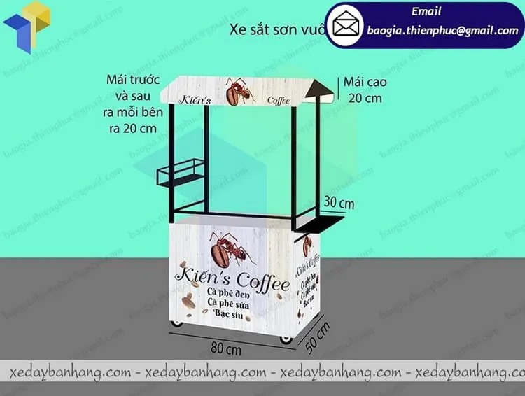 hình ảnh xe bán cafe pha máy inox