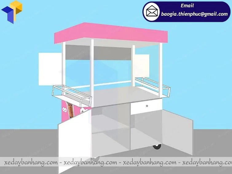 hình ảnh xe bán cafe trà sữa inox