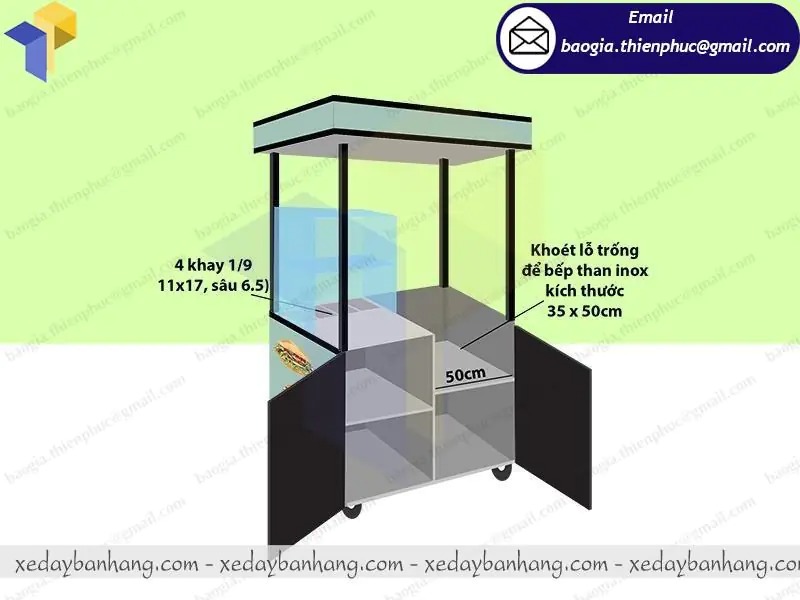 hình ảnh xe bán hamburger bằng sắt