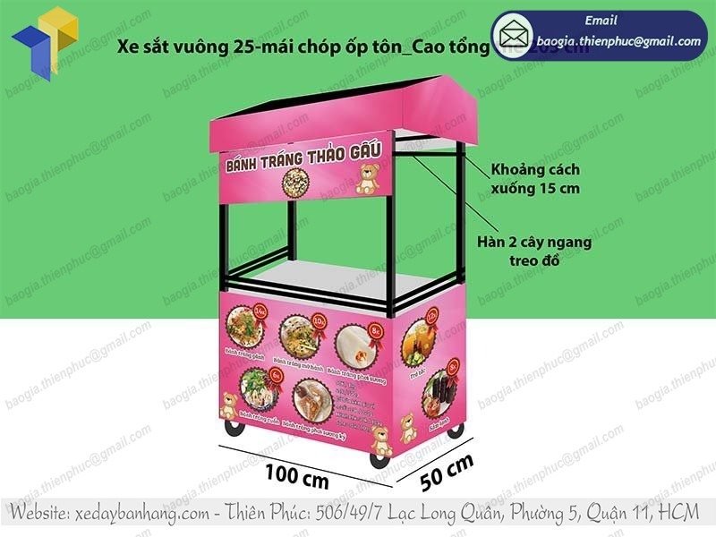 hình ảnh xe bánh tráng trộn inox