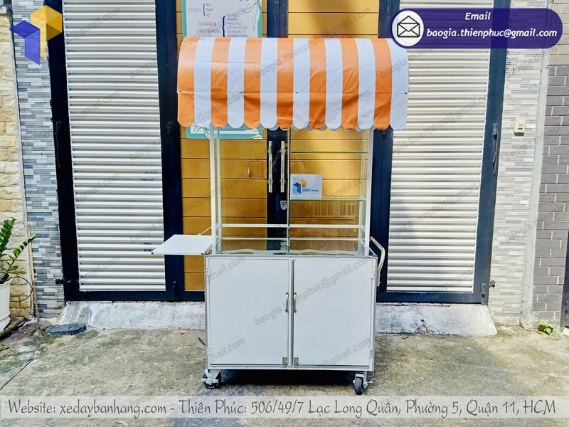 hình ảnh xe bắp rang bơ bằng inox
