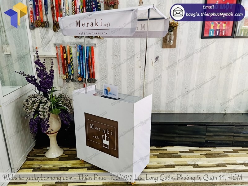 hình ảnh xe đẩy bán cafe lắp ráp