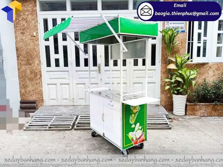 hình ảnh xe đẩy bán nước bằng inox