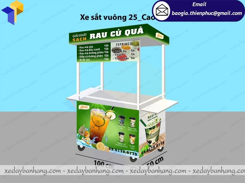 hình ảnh xe đẩy bán nước ép trái cây
