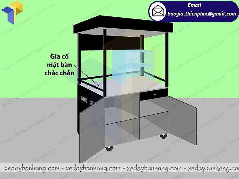 hình ảnh xe đẩy cafe bằng sắt