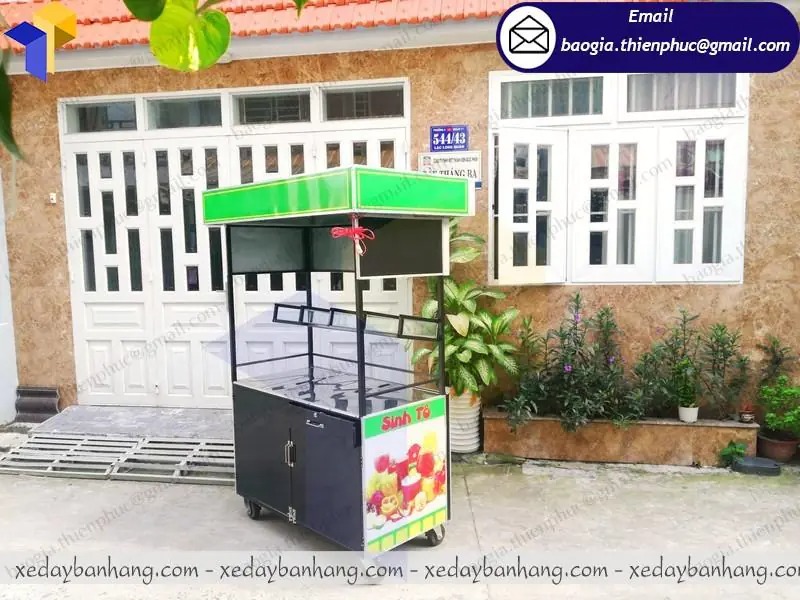 hình ảnh xe đẩy inox bán sinh tố
