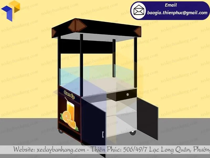 hình ảnh xe inox bán cafe