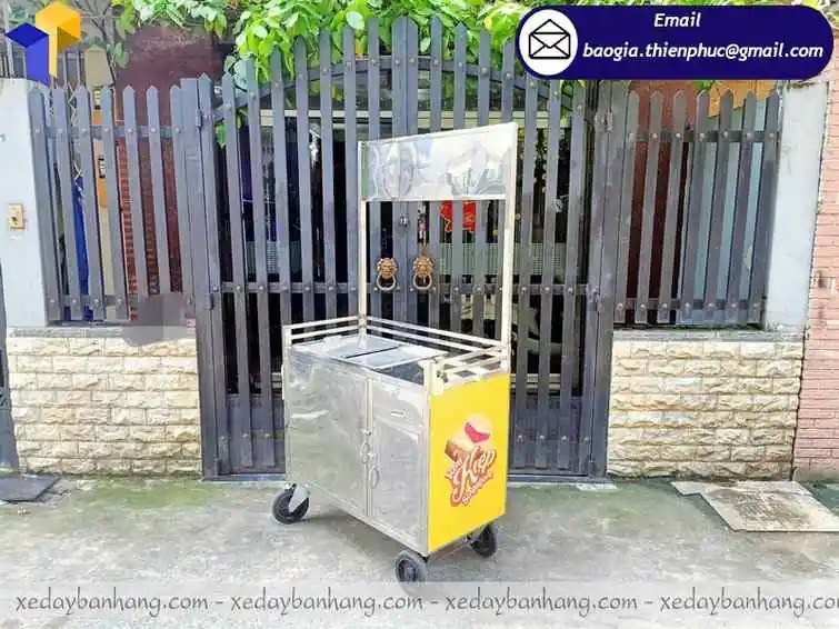 hình ảnh xe inox bán kem dạo