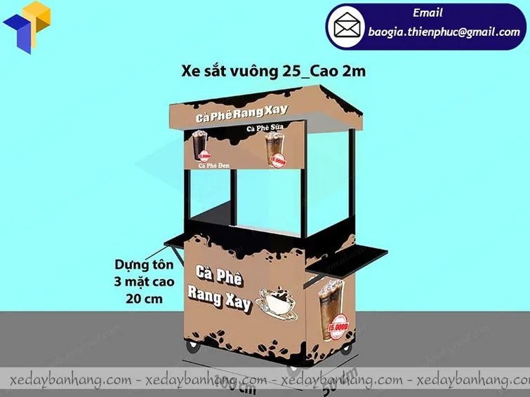 hình ảnh xe sắt bán cà phê vỉa hè