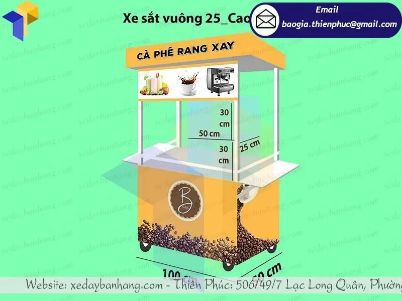 hình ảnh xe sắt bán cà phê vỉa hè