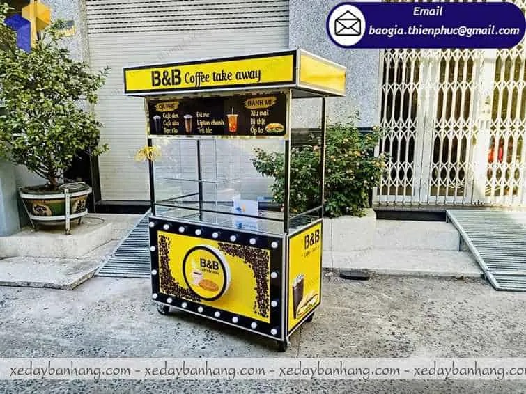 hình ảnh xe sắt bán cafe take away