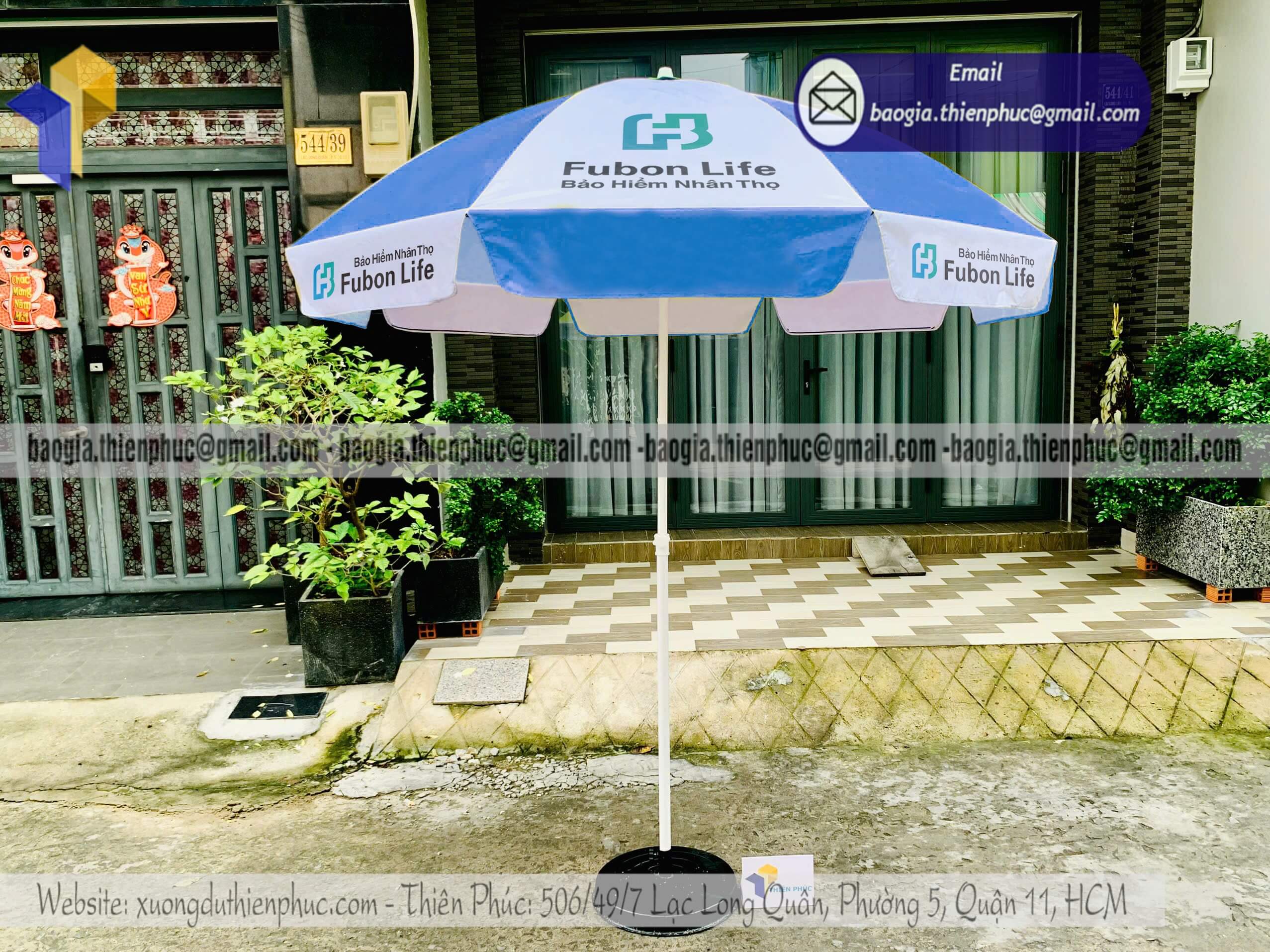 In dù tròn quảng cáo ngoài trời chịu gió chất lượng