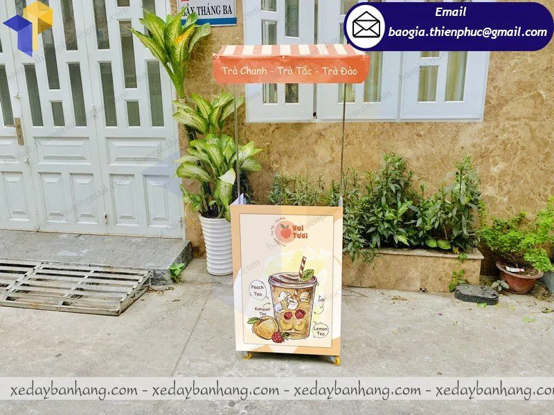 kệ bán trà chanh lưu động