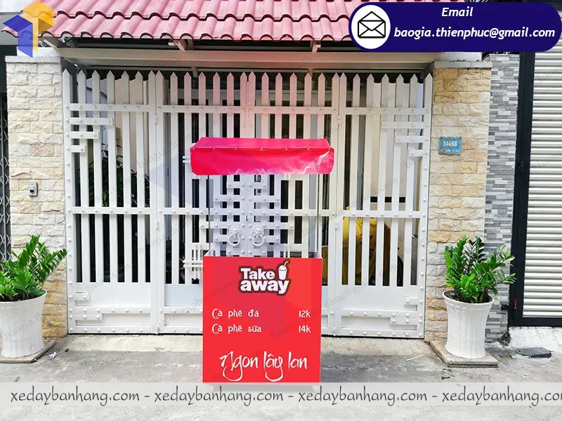 mẫu booth bán cafe pha máy lắp ráp đẹp