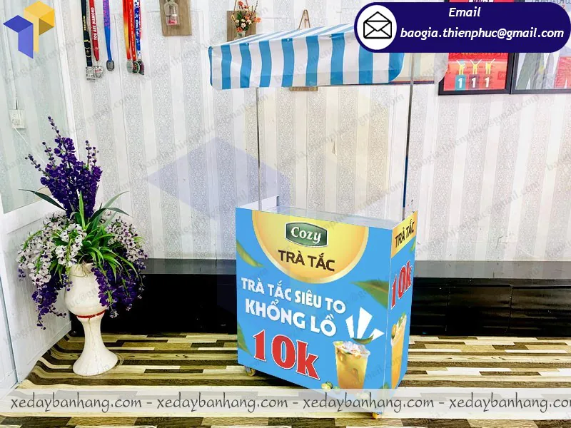mẫu booth bán trà tắc cozy lắp ráp đẹp