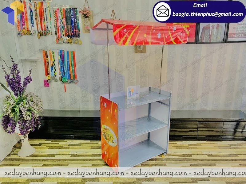 mẫu booth lắp ráp bán bánh tráng trộn đẹp