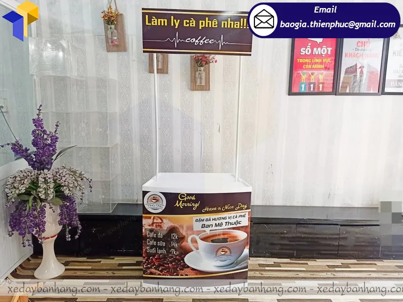 booth nhựa mini bán cà phê