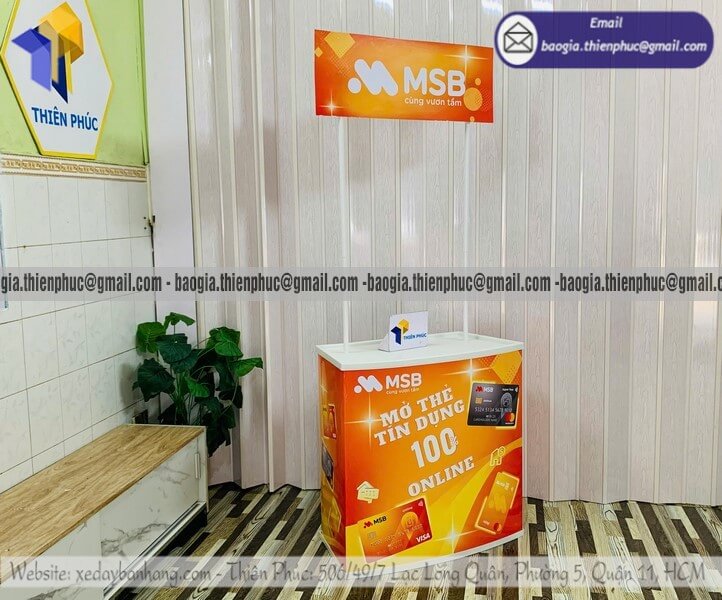 Mẫu booth nhựa sampling cho nhân viên PG bán hàng dùng cho bán hàng trực tiếp tại vỉa hè