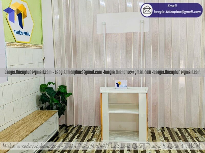 Mẫu booth nhựa sampling cho nhân viên PG bán hàng bán toàn quốc dùng cho chương trình sampling