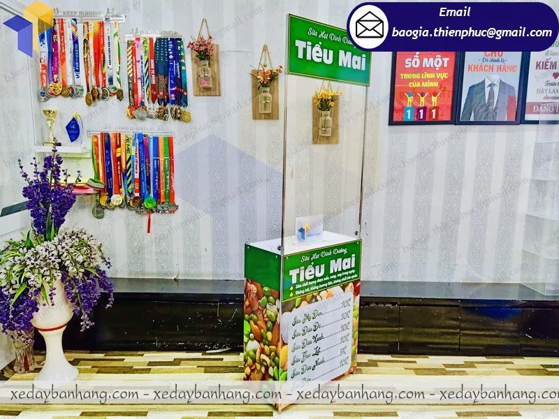 mẫu booth sắt bán sữa đậu nành đẹp