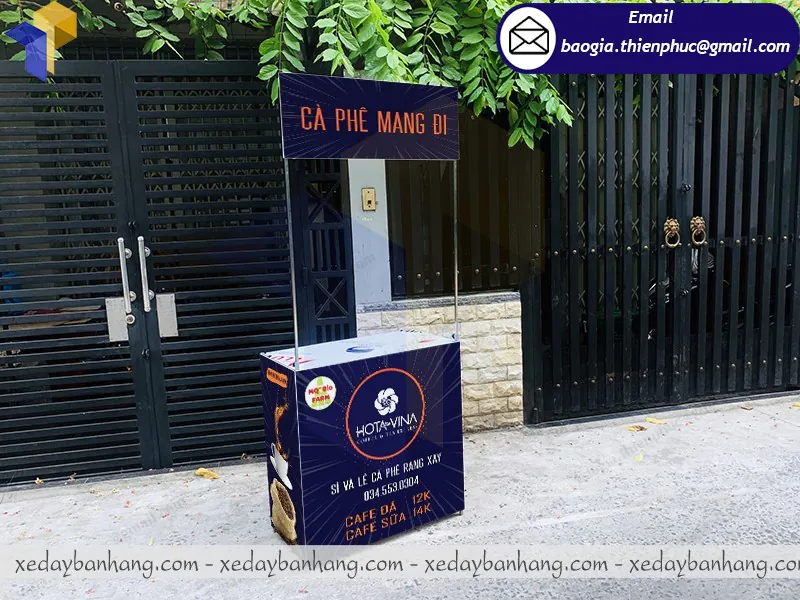 mẫu booth sắt sampling ba1ncafe rang xay