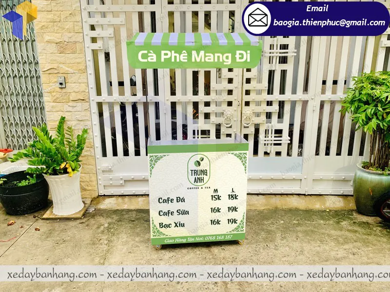 mẫu quầy booth lắp ráp bán cafe sữa đá đẹp
