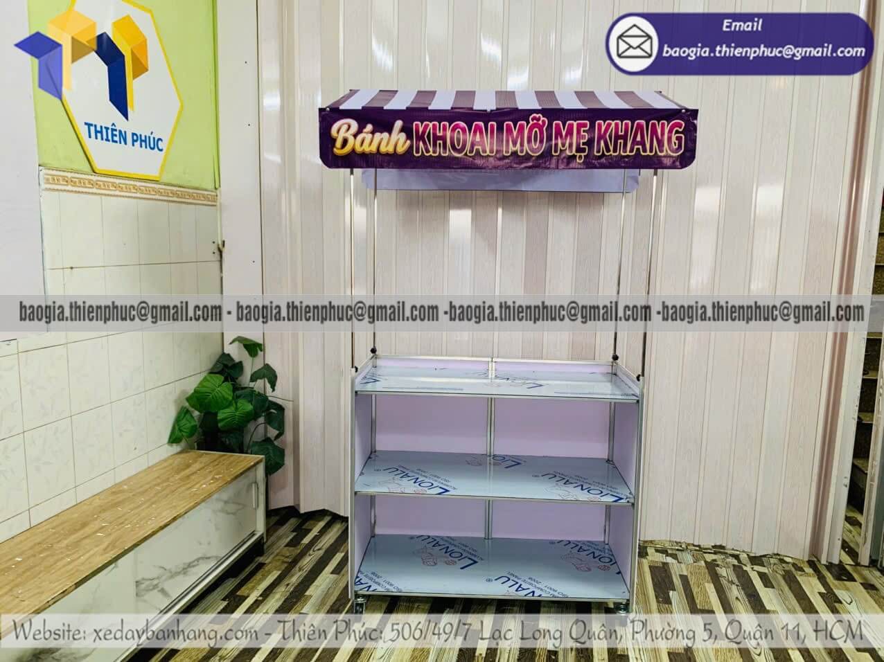 Mẫu quầy xếp gọn bán bánh khoai mỡ di động bán rong hot trend bán hàng cực cuốn
