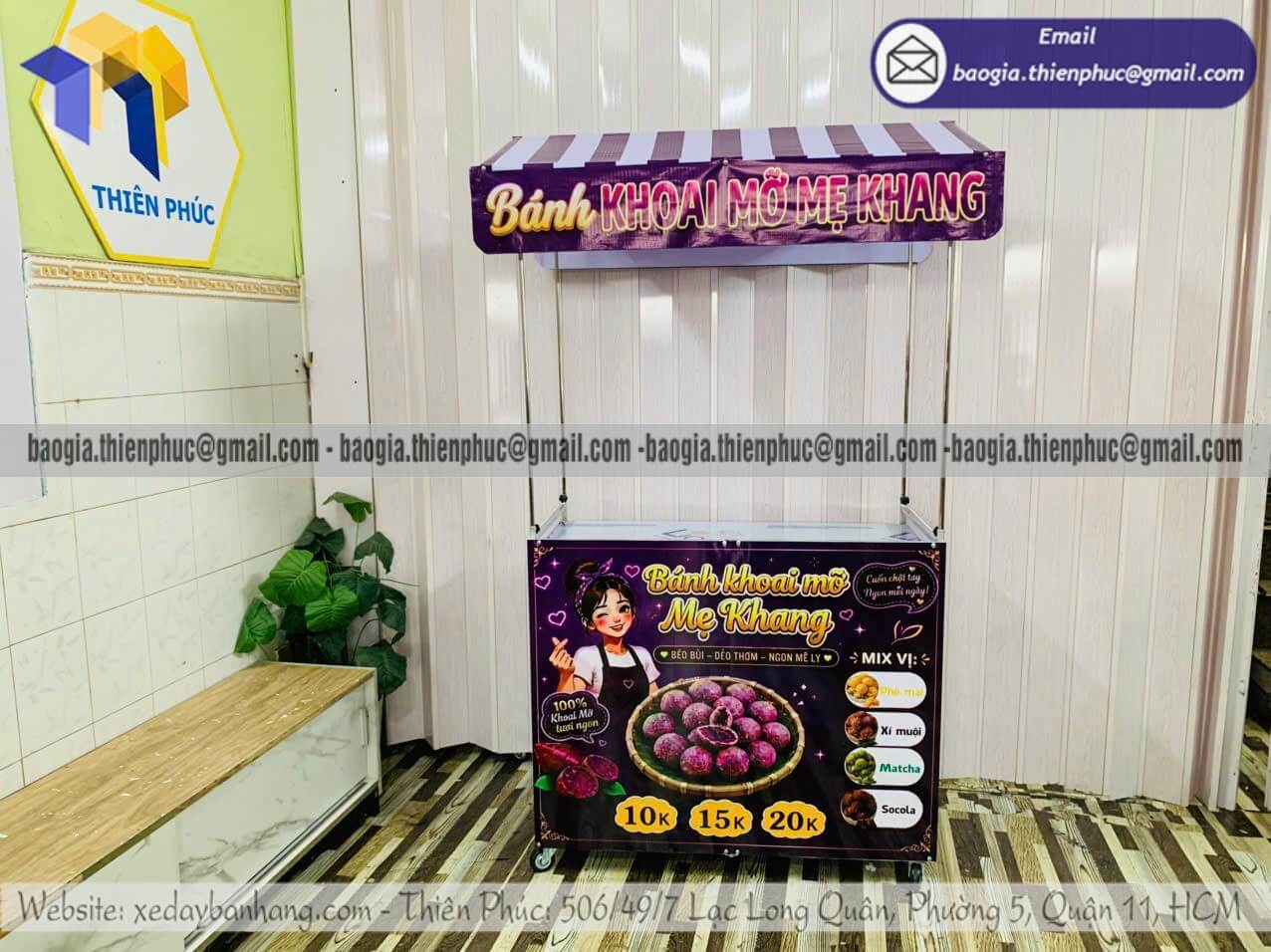 Mẫu quầy xếp gọn bán bánh khoai mỡ di động bán rong Mẫu quầy xếp gọn bán bánh khoai mỡ di động bán rong