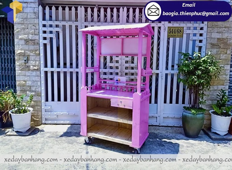 mẫu tủ bán trà sữa bằng gỗ đẹp