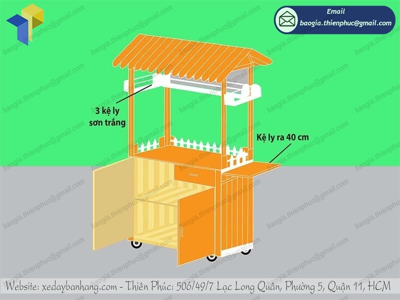 mẫu tủ gỗ bán thức ăn nhanh đẹp