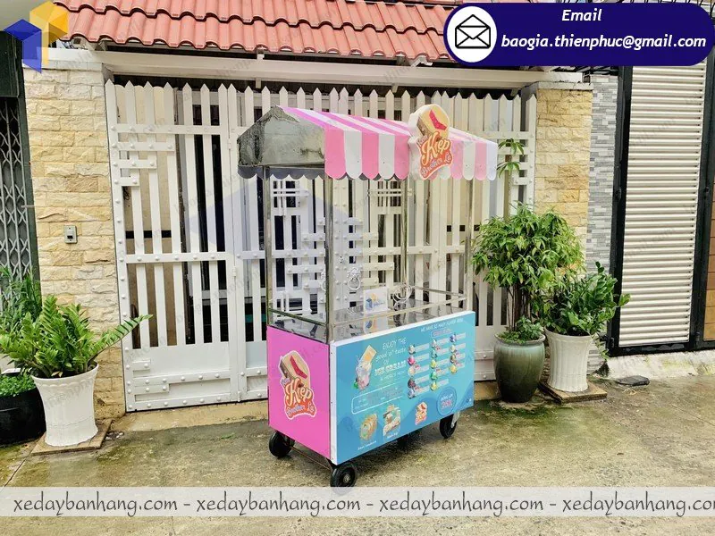 mẫu xe bán kem que trái cây đẹp