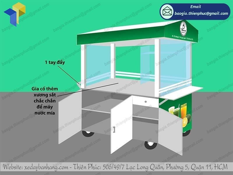 mẫu xe bán nước mía siêu sạch đẹp