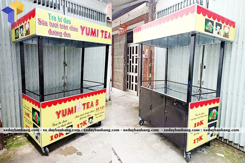 mẫu xe bán trà bí đao hạt chia đẹp