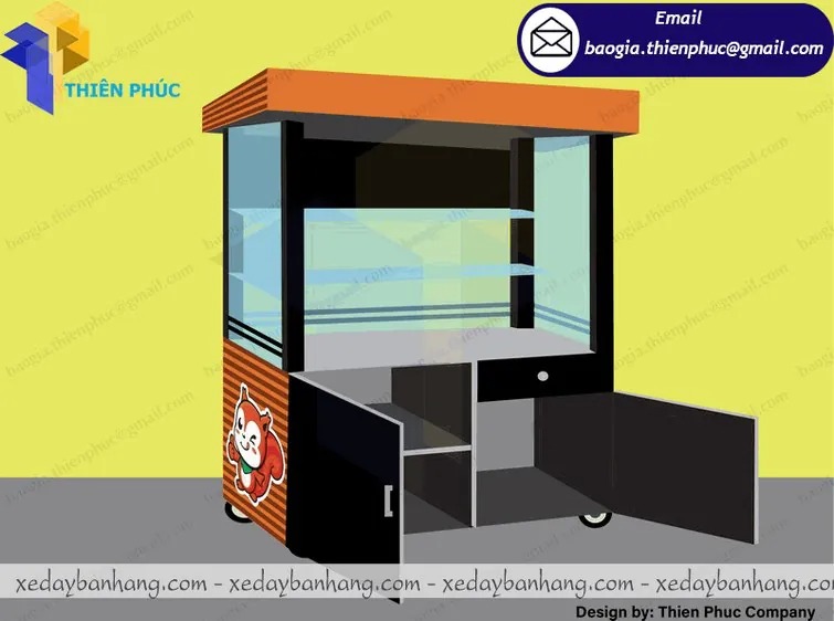 mẫu xe bán trà sữa cá viên đẹp