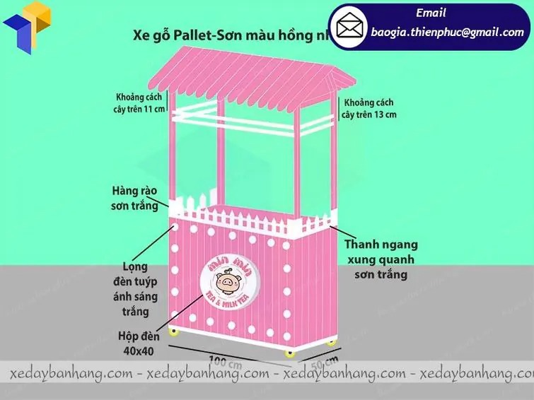 mẫu xe bán trà sữa take away đẹp