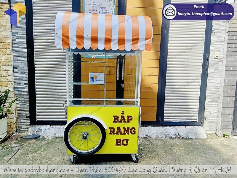mẫu xe bắp rang bơ bằng inox đẹp