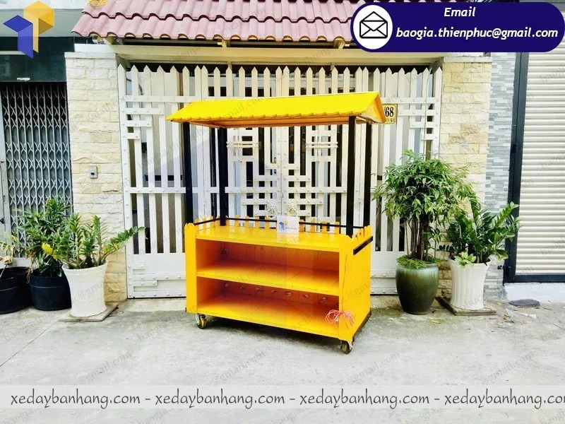 mẫu xe đẩy bán cafe bằng gỗ đẹp