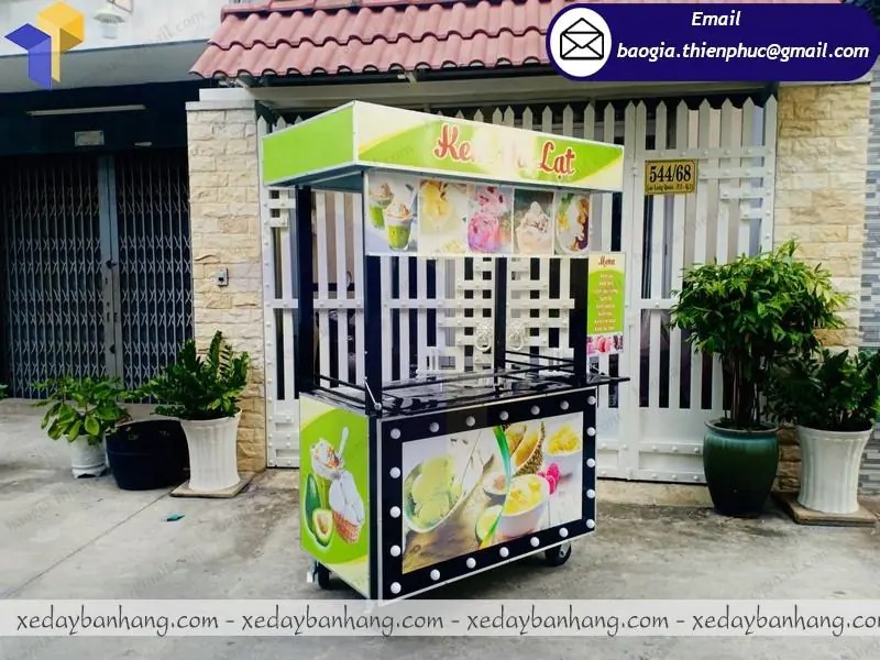 mẫu xe đẩy bán kem bằng sắt đẹp