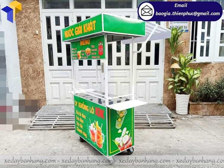 mẫu xe đẩy bán nước bằng inox