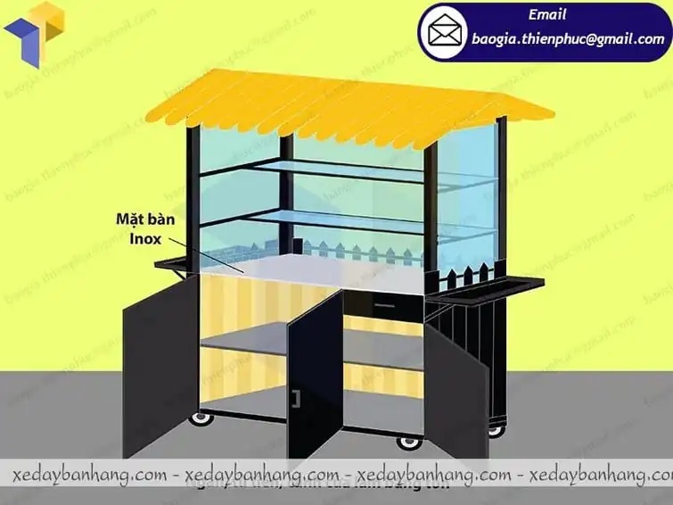 mẫu xe đẩy bán nước ép hoa quả đẹp