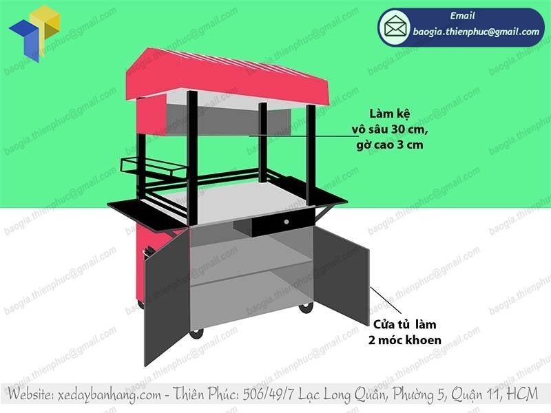 mẫu xe đẩy bán sinh tố nước ép đẹp