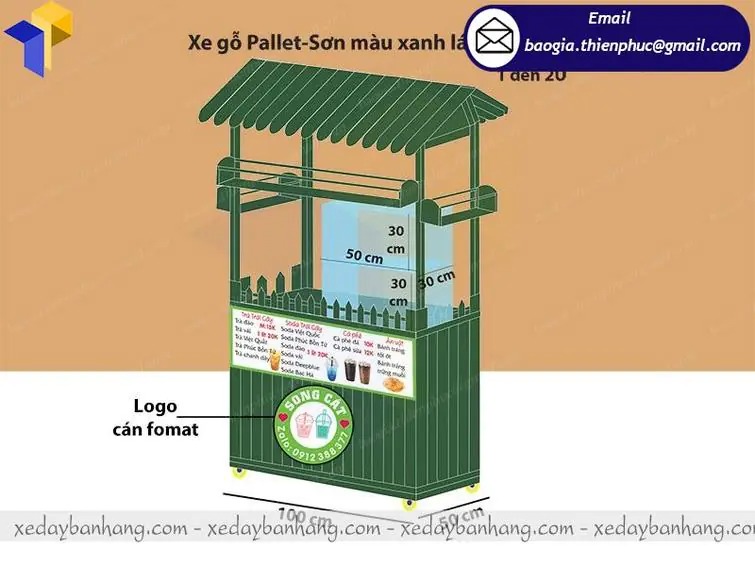 mẫu xe đẩy bán trà sữa đẹp