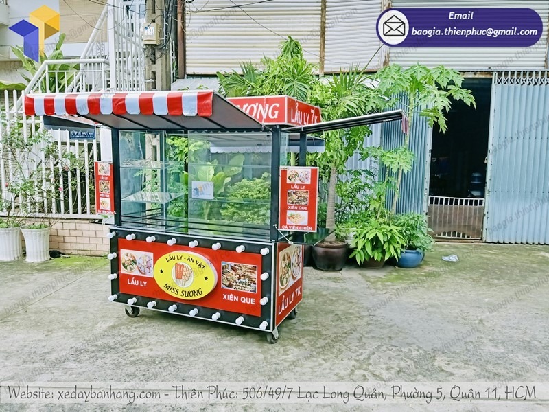 mẫu xe đẩy bán xiên que tự chọn đẹp