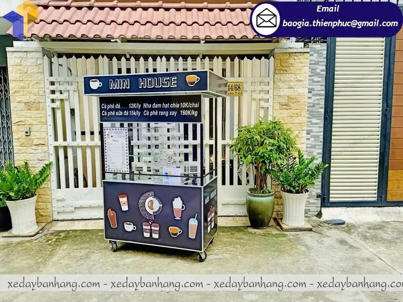 mẫu xe đẩy cafe bằng sắt đẹp
